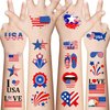 4th of July Temporary Tattoos - 90Pcs American Flag Red White Blue Tattoo Stickers - Fourth of July Party Favors for Memorial Day Independence Day Patriotic Decorations Party Supplies