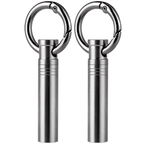 TISUR Small Keychain Pill Holder ，Titanium Metal Travel Pill Case Portable Pill Organizer Container for Purse Waterproof Keychain Pill Holder Medicine Bottle