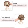 CINHOO Curly Messy Bun Hair Piece for Updos with Claw Clip Hair Extensionsm Brown Mix White Bun Clips for Hair,Long Beard Clip Claw in Bun Hair Pieces for Women Daily Use(27/613)