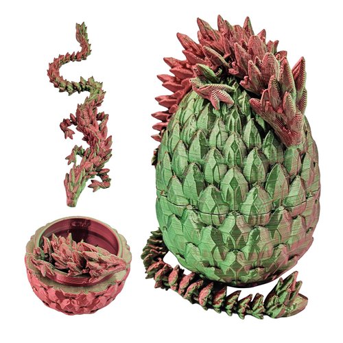 brableewear Easter Dragon Eggs 3D Printed Dragon Egg with Dragon Inside Articulated Crystal Dragon Fidget Toy Mystery Easter Suprise Home Office Decor Executive Desk Toys