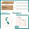 CrateGurus Co. 600 Pcs Teal And White Ribbon Cancer Awareness Temporary Tattoos Stickers Bulk Cervical Cancer Awareness Products Teal Awareness Items Cervical Cancer Survivors Gifts