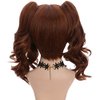yuehong double ponytail clip wig wavy anime wigs for woman medium length heat resistant