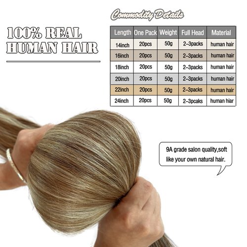 Munx Hair Extensions Tape in Human Hair Ash Brown with Platinum Blonde Seamless Double Sided Invisible Tape Ins for Black Women Human Hair 20 Inch 20pcs 50g/Pack