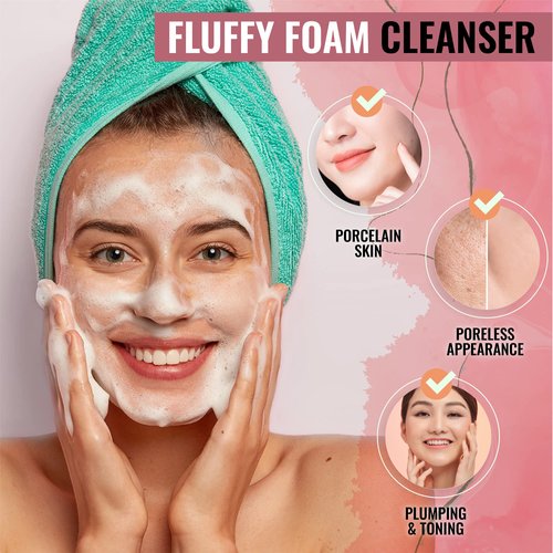 LOOKATME Korean Face Wash for Sensitive Skin - Water Based Bubble Skincare Cleanser - K Beauty Natural Acne Foaming Cleaner - Hydrating Skin Care Cleansing Foam with Low pH - Egg