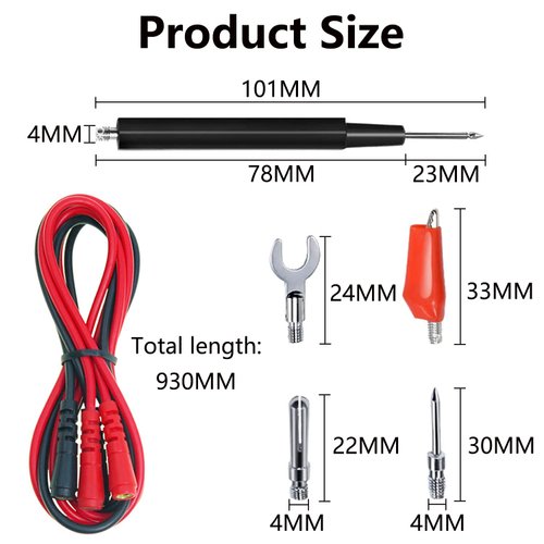 Premium 16-in-1 Test Leads Kit for Multimeter (2 Set), Jumper Wires Cable with Replaceable Alligator Clips Electronical, Power Needle Probe, Banana Plug for Electronics, Circuit Connection, Experiment