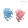 Parcelona French Glossy Square Very Small 1 1/2" Set of 2 Hair Claw Clips Strong Grip Celluloid Acetate Quick Updos Non-slip Hair Clip for Women and Girls(Blush Pink-Blue)