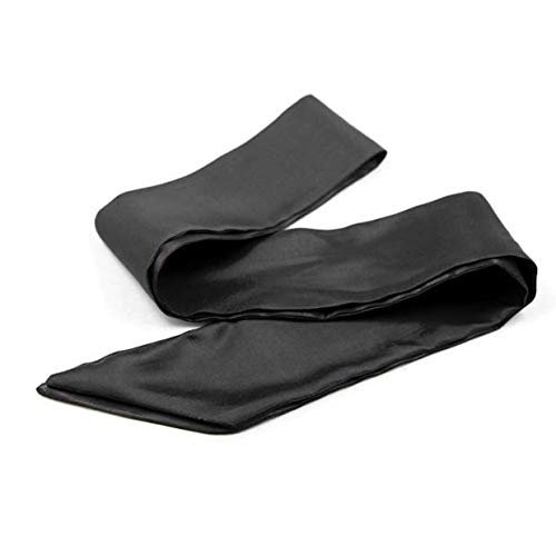 DNHCLL 150cm/59 Black Soft and Comfortable Sleeping Mask Silky Satin Eye Mask Blindfold