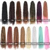 Curly Braiding Hair 22Inch 6Packs Deep Curly Crochet Hair Synthetic Crochet Hair Extensions for Women #1B Natural Black Curly Hair Extensions(22 Inch,6packs,#1B)