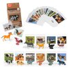 MEROCO 24pcs Farm Animal Flash Cards for Toddlers with Figurines Animal Matching Game Learning Cards Travel Game Preschool Learning Science Toys for Kids Plastic Materials