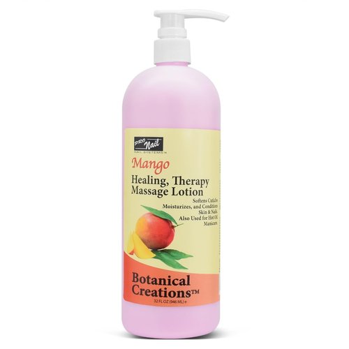 PRONAIL - Healing Therapy Massage Lotion - Professional Pedicure, Body and Hot Oil Manicure, Infused with Natural Oils, Vitamins, Panthenol and Amino Acids (Mango, 32 Ounce)
