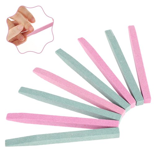 Stones Files for Nails 8 Pcs Stone Nail File, Pumice Stone Cuticle Pusher Nail Pumice Stone Stick Hard Nail File Manicure Buffing Tool Fingernail Accessories for Salon Buffing Appliance