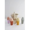 Marlowe & Co Silicone Ice Cream Toy Beach Set, Silicone Bucket, Shovel, 4 Ice Cream Cone Sand Molds, Beach and Pool Toy Beach Essentials (Classic Retro)