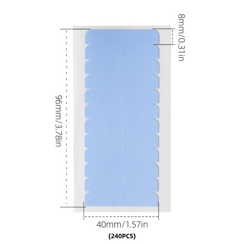YEEZUNPU 240Pcs Hair Extension Tape, Adhesive Replacement Tape for Hair Extensions, Double Sided Hair Tape Human Hair Tape Tabs Tape in Extension Replacement Tape Wig Tape, Wig Tape Beauty Tools
