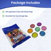MR CHIPS Magnetic Bingo Chips with Metal Edge 3/4 Inch - 100 Upgraded Pieces Assorted Transparent Bingo Chips - Available in 7 Colors in A Reusable Bag