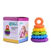 Stacking Baby Teether Toy - Sensory Silicone Teething Rings for Babies – Promote Motor Skills-Premium Food Grade Silicone Rainbow Colors - BPA Free