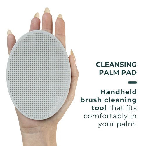 Cleansing Palm Pad | Ergonomic Handheld Brush Cleaner | Silicone Textured Scrub Pad for Deep Cleaning | Travel-Size, Beauty Tool