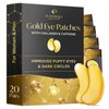PLANTIFIQUE Gold Under Eye Patches for Puffy Eyes and Dark Circles 20 Pairs Under Eye Masks for Dark Circles and Puffiness Eye Gels with Collagen & Caffeine Anti Aging Gold Eye Mask Skincare