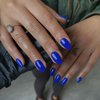 Royal Blue Press On Nails Short Oval,Xcreando Almond Fake Nails Glue on Nails Short,Acrylic Nails Press ons,Gel Nails False Nails Short,Stick on Nails for Women and Girls in 24 PCS