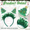 XIELIME Christmas Tree Headband Green Xmas Tree Hair Hoop Glitter Green Tassel Head Bopper Christmas Tree Hairband with Small Bell Design Headwear for Women Girls Kids Festival Headdress Accessories