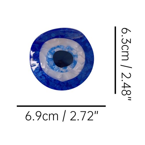 Funny Blue Circle Eye Hair Clip,Acetate Claw Clips,Big Hair Clips for Women,Fashion Hair Clips for Girl