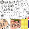 PTFJZ Polymer Clay Cutters for Earring Making 76pcs Clay Tools Set 67 Shapes Stainless Steel Clay Cutters with 8 Circle Shape Cutters 1 Clay Letter Stamp Jewelry Making Sculpting Clay