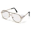 Pyramex Pathfinder Aviator Safety Glasses with Gold Frame and Clear Lens