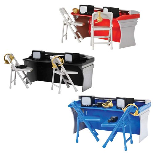 Set of 3 Commentator Table Playsets for Wrestling Action Figures