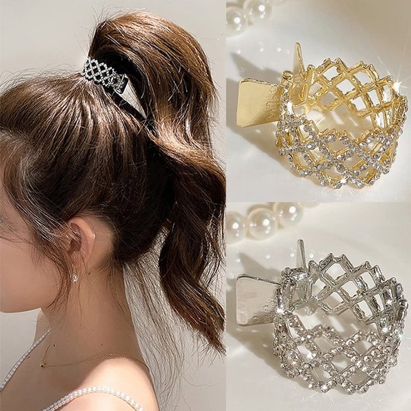 2023 New Pearl Rhinestone Hair Claws Girl High Ponytail Clip Fixed Hairpin Claw Clip Advanced Sense Hair accessories Headwear for Women Men Hair Accessories Styling Jewelry Tools