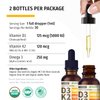 (2 Pack) Organic Vitamin D3 K2 Drops w MCT Oil Omega 3, 5000 IU, Maximum Strength Vitamin D Liquid 5000 IU, No Fillers, Non-GMO Liquid D3 for Faster Absorption, Immune Support (Vanilla, 2 Fl Oz)