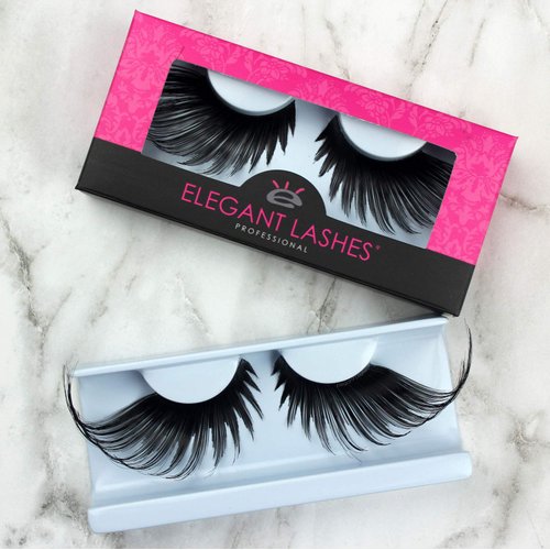 Elegant Lashes QUEENIE | Halloween Pride Rainbow colorful parade false eyelashes (Black)