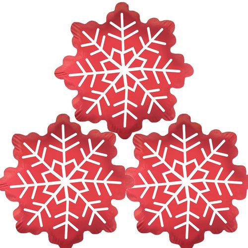 HADCKJA Red Snow Balloons Christmas Balloons Snow Foil Balloons for Christmas-Themed Party Birthday Party Supplies Decorations Party Decorations Balloons Party Sets-3pcs