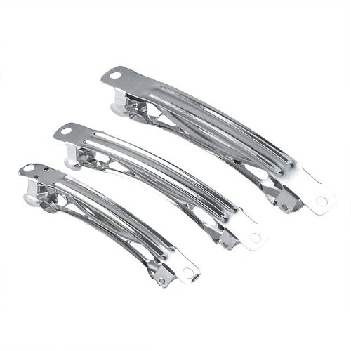 MAHAVIMOKSA 50pcs 70mm/2.75" Silver Tone Metal French Style Barrette Hair Clip for DIY Craft