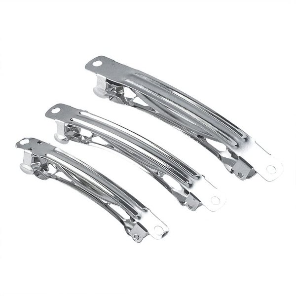MAHAVIMOKSA 50pcs 70mm/2.75" Silver Tone Metal French Style Barrette Hair Clip for DIY Craft