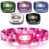 BLITZU, Hands-Free Headlamp, Long Range, Non-Slip Grip, High Power, Impact Resistant, Adjustable Light Modes, Battery Powered, Pink