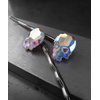Iridescent Shimmer Crystal Skull Bobby Pins, Set of 2, Goth Halloween Hair Jewelry