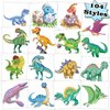 104 PCS Dinosaur Temporary Tattoos for Kids Party Supplies, Temp Tattoo Stickers for Kids Girls Boys Birthday Party Favors Activities