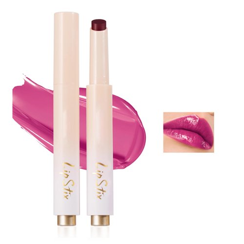 Easilydays Press Lipstick Lip Oil Slick Click, Shining Hydrating Jelly Solid Lip Gloss, Dewy Mirror Glass Lip Glaze Moisturizing Lipstick Water Gloss Lip Tint, Vivid Color Glossy Lip Makeup, 08