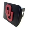 Elektroplate University of Oklahoma Sooners Black with Red OU Emblem Metal Trailer Hitch Cover Fits 2 Inch Auto Car Truck Receiver with NCAA College Sports Logo