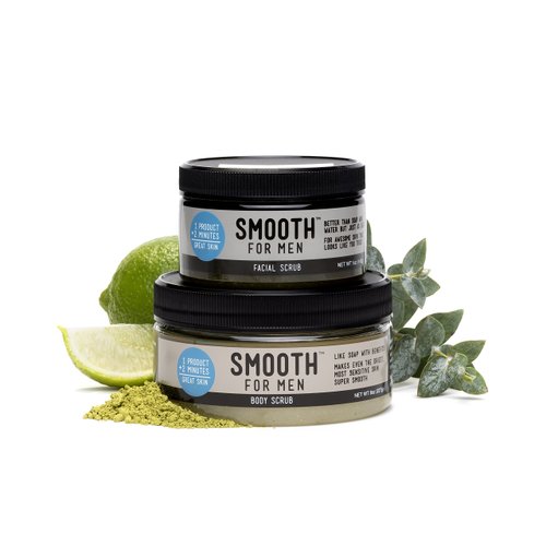 Smooth for Men Eucalyptus Spearmint Body Scrub with Emu Oil - Formulated for Sensitive Skin - Dry Skin, Eczema, Psoriasis