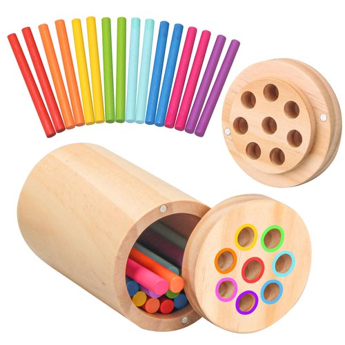 Montessori Toys for 1 2 3 Year Old,Color Sorting Toys Fine Motor Skills Toys Preschool Learning Activities,Wooden Sensory Toys for Toddlers 1-3, 18 Month Old
