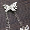 Women Lady Retro Long Tassel Dangle Hairpin Hair Clip Silver Butterfly Duckbill clip Hair Accessories