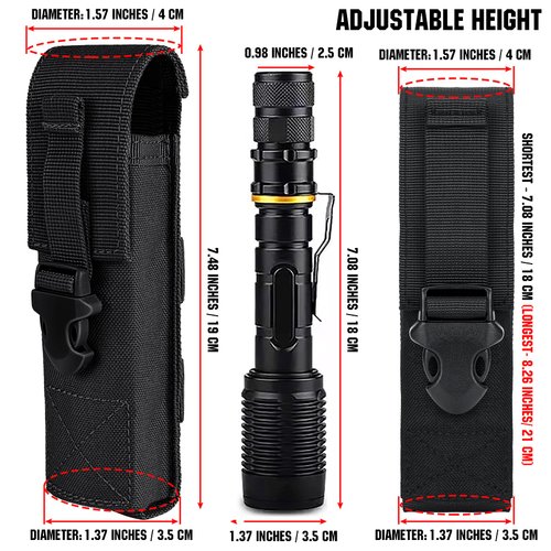 IronSeals Tactical Flashlight Pouch Holster Case Belt Pouch, Molle EDC Organizer Pouch EMT Mini Scissor Tool Pouch