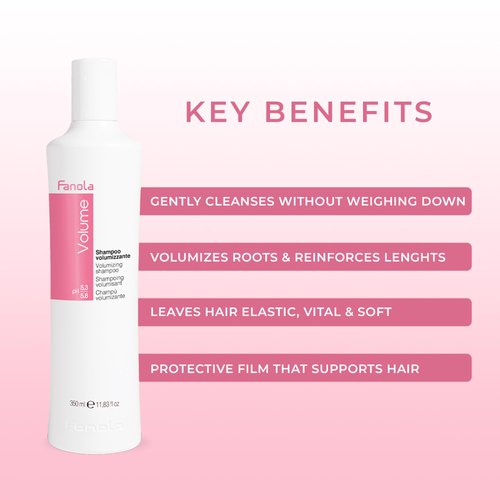 Fanola Volumizing Shampoo For Fine Hair Cleanses And Gives Volume To The Roots And Reinforces The Hair Without Weighing It Down 11.83 oz