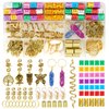 125 Pcs Dreadlocks Loc Hair Jewelry for Women Braids Hair, Crystal Gemstone Pendant Hair Accessories, Gold and Colorful Hair Rings for Braids, Cute Hair Pendants Butterfly Rose Shell and Snake