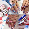 6 Sheets 4th of July Nail Art Stickers American Flag Independence Day Nail Stickers Star National Flag Nail Decals Red Blue 3D Self Adhesive Designs for Women and Girls Decorations