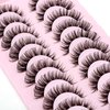 SYlashes Russian Strip Lashes 14mm False Eyelashes D Curl Faux Mink Lashes Fluffy Fake Lashes Look Like Extensions 10 Pairs