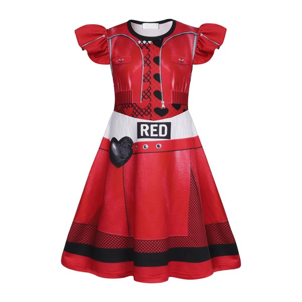 Sukyfecde Rise of Red Descendants 4 Costume Princess Dresses for Toddler Girls Halloween Costumes Birthday Party Role Play Outfits 9-10 Years