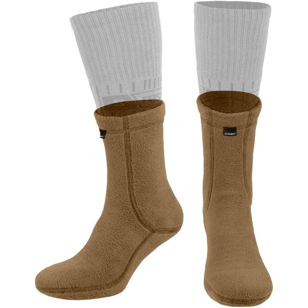 281Z Hiking Warm 6 inch Boot Liner Socks - Military Tactical Outdoor Sport - Polartec Fleece Winter Socks (Medium, Coyote Brown)