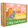 jackinthebox Dinosaur Toys for Kids 3-5, 3-in-1 Dino Dress-Up Kit, Arts and Crafts for Boys and Girls, Dinosaur Costume, Great Gift for Kids Ages 3 4 5, No Mess Craft Kit for Kids, DIY Activity..