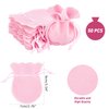 NBEADS 50 Pcs Velvet Bags, 3.54×2.75" Calabash Shape Drawstring Jewelry Pouches Small Candy Gift Bags for Christmas Wedding Birthday Party Favors, Hot Pink